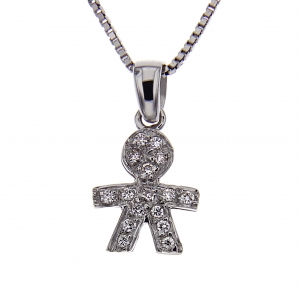 Pendente Bimbo con 16 Diamanti CT 0.08