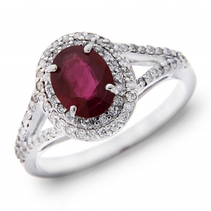 Anello con Rubino e Diamanti Linea Irma
