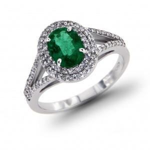Anello con Smeraldo e Diamanti Linea Irma